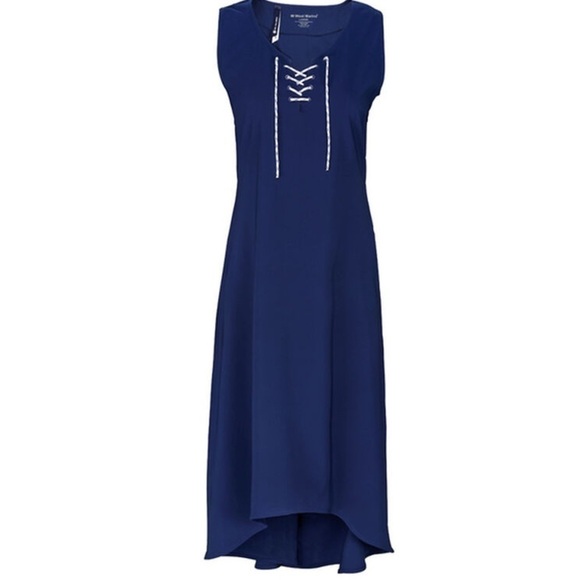 West Marine, Navy Nautical Boat Day Coastal Marina Dress Resort Cover-Up Size XL - Picture 2 of 11